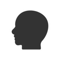 Silhouette of human head icon. Ideal for various design projects, educational materials, apps, and website elements. vector