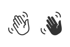 Waving hand icon set. Represents greeting, farewell, hello, hi, goodbye or acknowledgement vector