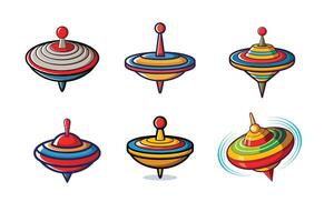 spinning top illustration icon isolated on white background vector