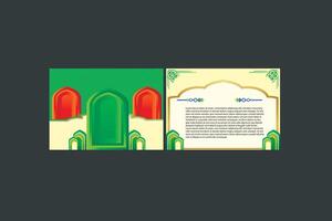 Islamic design greeting card background lantern with copy space for text vector