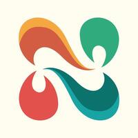 A colorful logo with two shapes that are connected vector