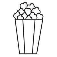 Popcorn icon illustration on white and black background. Popcorn icon set for business. Stock the other an outline drawing. Simple vector