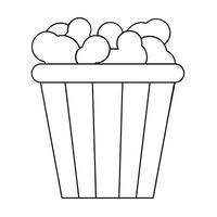 popcorn in a box icons illustration vector