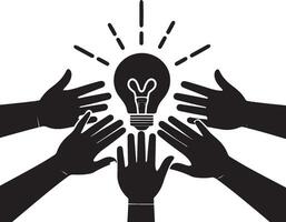 Collaborative Teamwork Symbol Representing Creativity and Shared Innovation vector