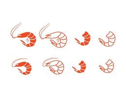 Shrimp icon set vector