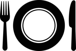 Simple Dining Table Icon Minimalist Place Setting Silhouette vector