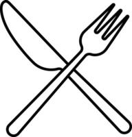 Minimalist icon of crossed butter knife and fork vector