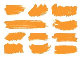 Paint brush strokes for highlighter. Hand drawn brushes graphic element set. vector