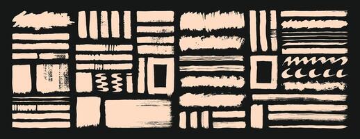 Paint brush strokes element collection. Hand drawn highlighter template set. Abstract freehand drawing graphic element.. vector
