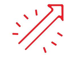 Dynamic Red Arrow Graphic with Burst Effect vector