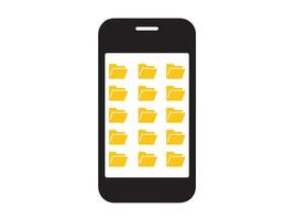 Mobile Phone Displaying Multiple Folders vector
