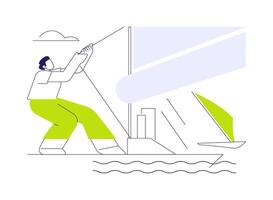 Setting a sail abstract concept illustration. vector