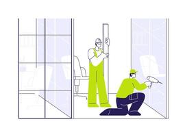 Installing partitions abstract concept illustration. vector
