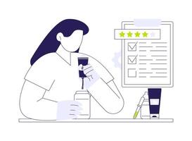 Cosmetics quality testing abstract concept illustration. vector