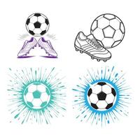 Dynamic Soccer Graphics with Cleats and Balls vector