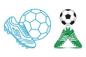 Stylish Soccer Cleats and Ball Graphic Design vector