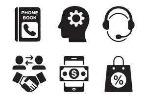 Essential Business Icons for Communication, Collaboration, and Commerce vector