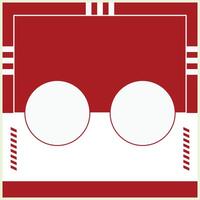 Banner design with retro photo camera on a red background template. Illustration of simple red banner for your design. Design element of banner template vector