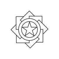 star icon badge on white background. Star icon symbol. Line frame badge for any use like logo shield, etc vector