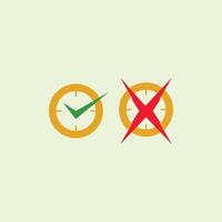 on time or late symbol. discipline or undisciplined marker with gold circle and green on time marker and red late marker. vector