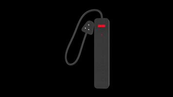 Power Strip Rotating on a Transparent Background. Seamless Loop. 4K video