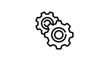 Animated black and white illustration of two interlocking cogs video