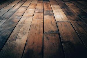 Wooden floor with sunlight coming through the window. Natural background. photo