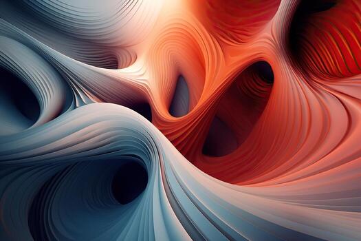 Abstract art, with red, blue and white swirls photo