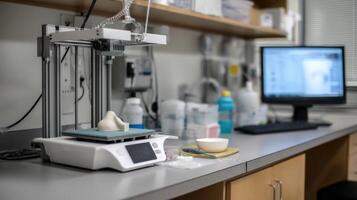 A 3D printer in a hospital lab is creating personalized prosthetics and surgical models highlighting the integration of additive manufacturing into patient care photo