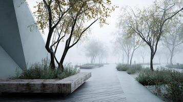 The planning tool features interactive voxel trees that animate into existence casting realistic shadows that dance with the shifting fog providing a sense of depth and life to th photo