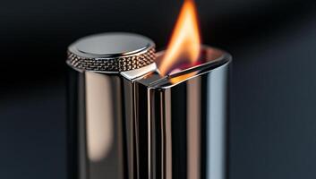 A lighter with a flame coming out of it photo
