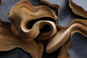 Abstract swirls of light brown and dark gray, layered and flowing. Intricate patterns in a dynamic composition photo