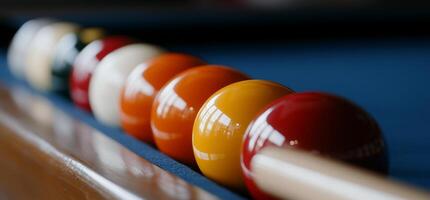 A pool table with balls on it photo