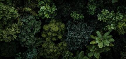 A view of a forest with many different types of plants photo