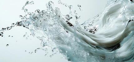 Dynamic water splash, translucent, swirling, textured photo