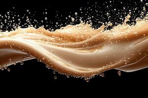 Dynamic Flow of Caramel Liquid and Bubbles - Abstract Beverage Concept for Modern Design photo