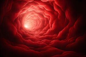 Abstract Red Tunnel of Light - Surreal Pathway and Creative Background Design photo