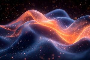 Abstract Digital Waves with Glowing Particles for Modern Design and Creative Projects photo
