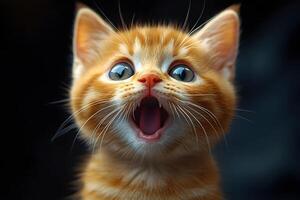 Adorable Orange Kitten Expressing Curiosity and Playfulness photo