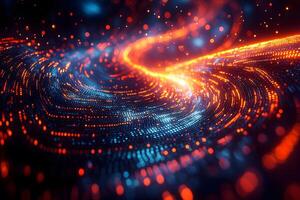 Abstract Digital Light Wave Patterns for Futuristic Design Concepts photo