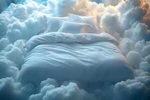 Dreamy Cloud Bed - Surreal Comfort and Serenity for Tranquil Relaxation photo