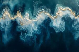 Aerial View of Ocean Waves Forming Intricate Patterns and Textures photo