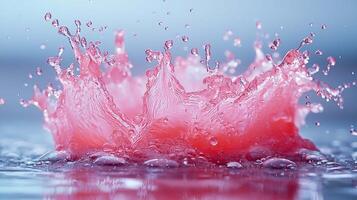 A splash of pink liquid is seen in the water photo