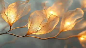 A string of lights that are hanging from a branch photo