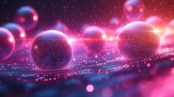 3d illustration of spheres in a liquid photo