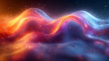 Abstract background with waves and iridescent light photo