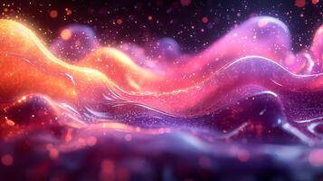 A colorful wave of liquid flowing over a black background photo