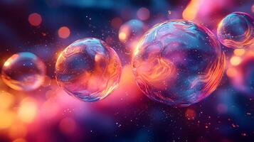 A group of bubbles floating in the air photo
