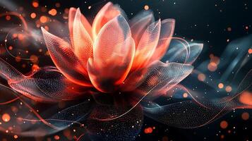 A flower with a red petal and a dark background photo