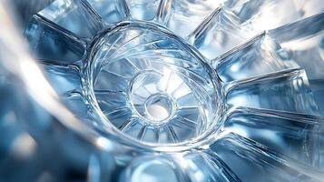 A close up of a glass object with a circular design photo